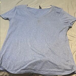 Hanes Light Blue V-Neck Short Sleeve Tee